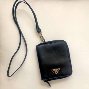 Prada wallet with lanyard